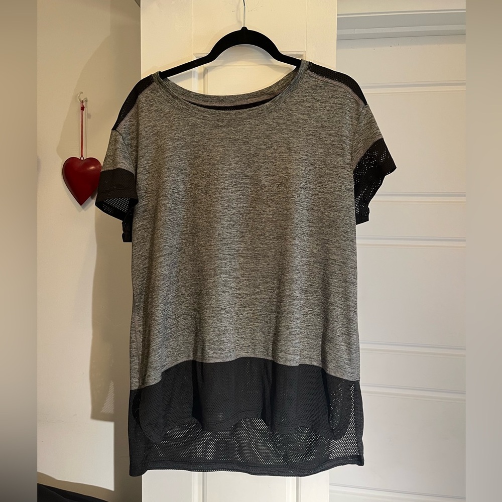 All in Motion/ sports Gray and Black Mesh Women's Tee